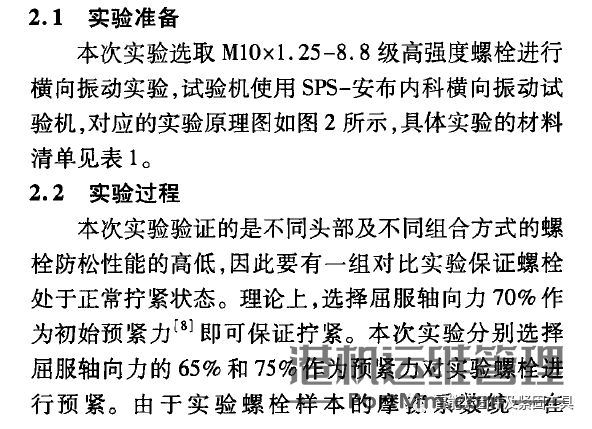簧垫圈在高强度螺栓连接中的防松性能分析......导读