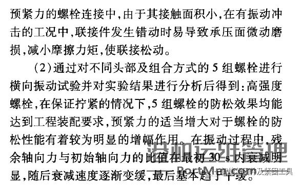 簧垫圈在高强度螺栓连接中的防松性能分析......导读