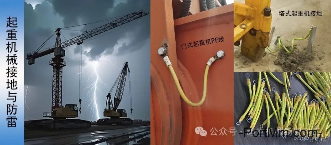 依据GB 50256-2014等解析起重机械接地与防雷的规范要求，5个接地范围，3类接地系统