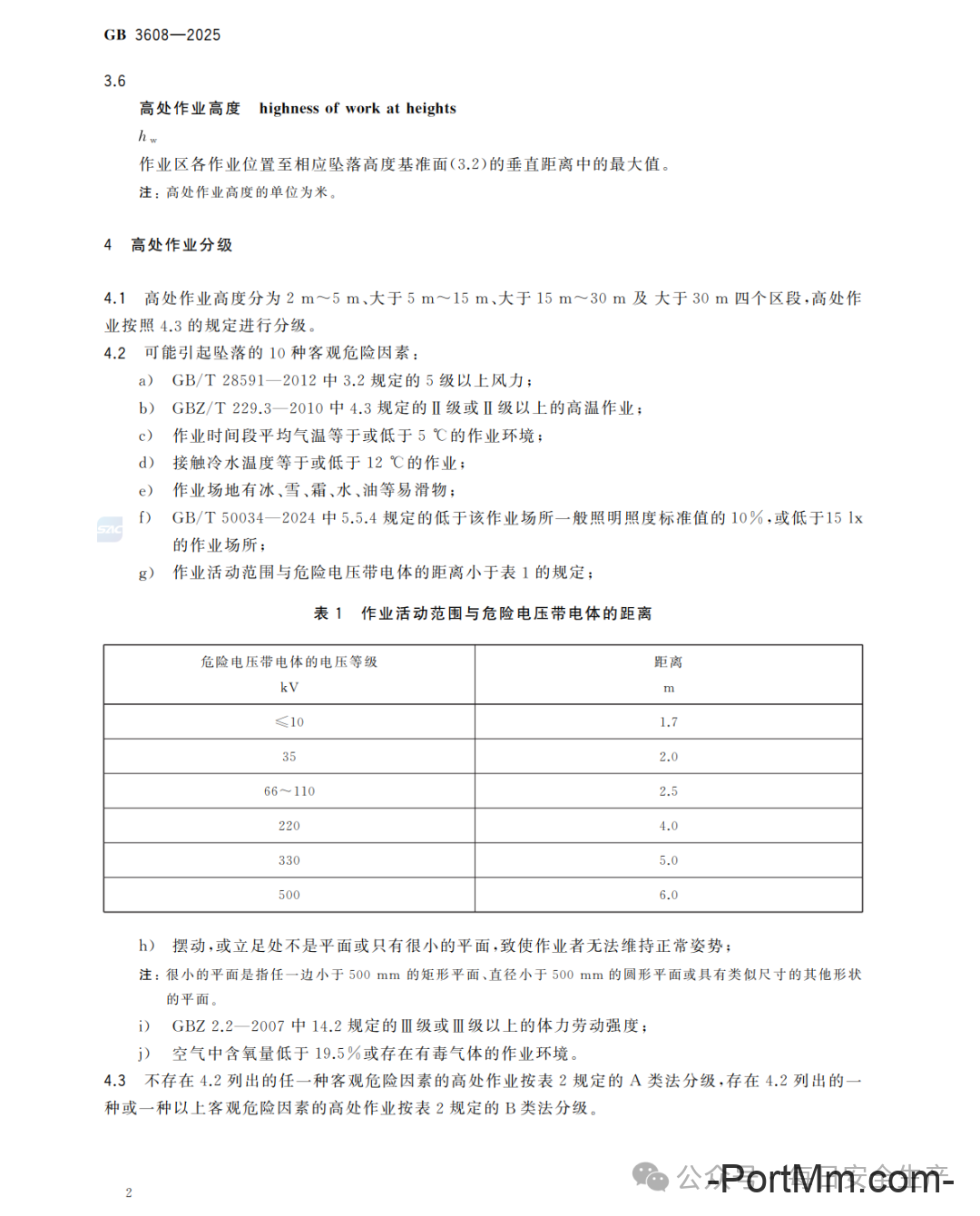 GB 3608-2025《高处作业分级》正式发布2026年5月1日实施,由“推荐性”变更为“强制性”!