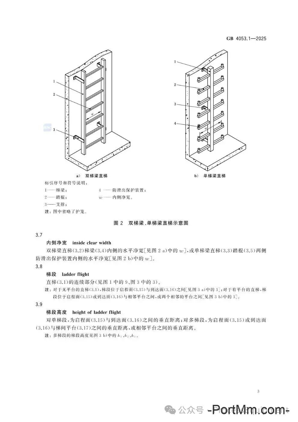 GB4053.1-2025固定式金属梯及平台安全要求 第1部分：直梯