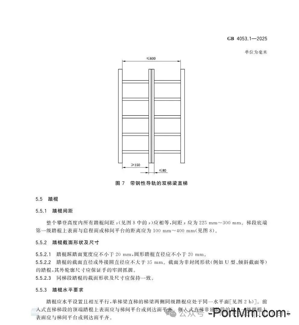 GB4053.1-2025固定式金属梯及平台安全要求 第1部分：直梯