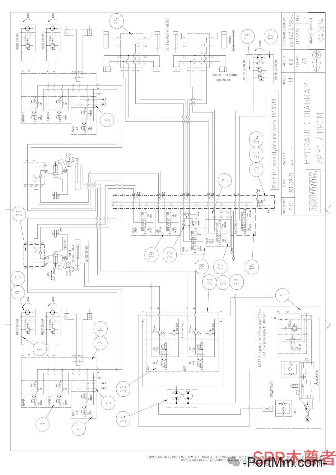 布罗马双箱吊具液压原理图